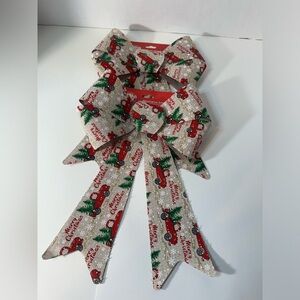 Christmas Bow Bundle - Red Pick-up Truck, Set of 2, 9 x 15 inch